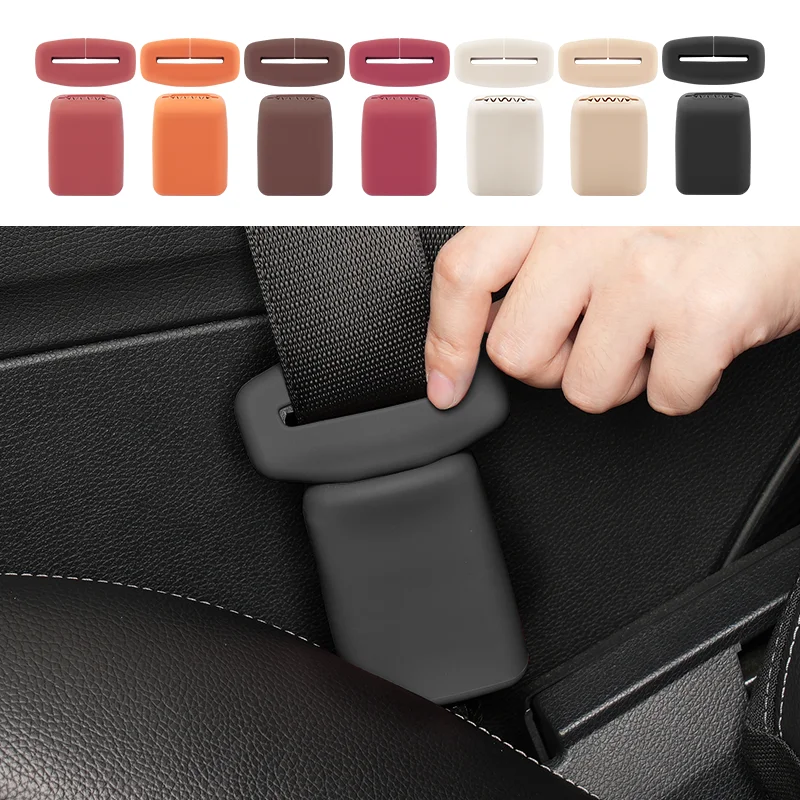 Housse de protection en silicone pour boucle de ceinture de sécurité, anti-rayures, accessoires de protection pour boucle de ceinture de sécurité, intérieur