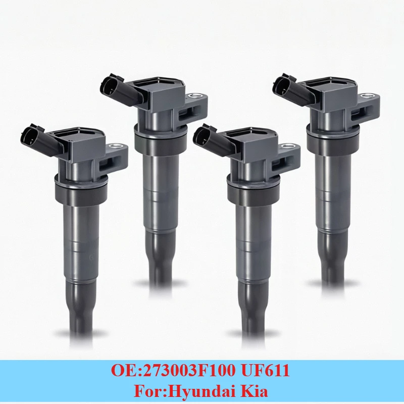 4Pcs Ignition Coils UF611#273003F100 For Hyundai Santa Fe Sonata Tucson ix35 Genesis For Kia Forte Optima Sportage 2009-2017