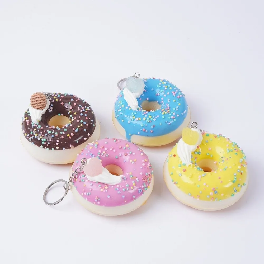 Simulated Food Donut Bread Squeeze Keychain Super Soft Kneading Donut Keychain Pendant Quick Rebound Funny Slow Rebound Keyring
