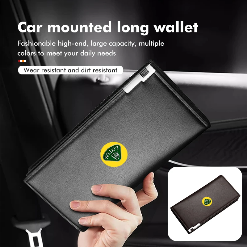 Car Leather Men Long Wallet Multifunctional Casual Storage For Lotus Eletre Emira Evija Envya 3-Eleven Elise Evora Eterne