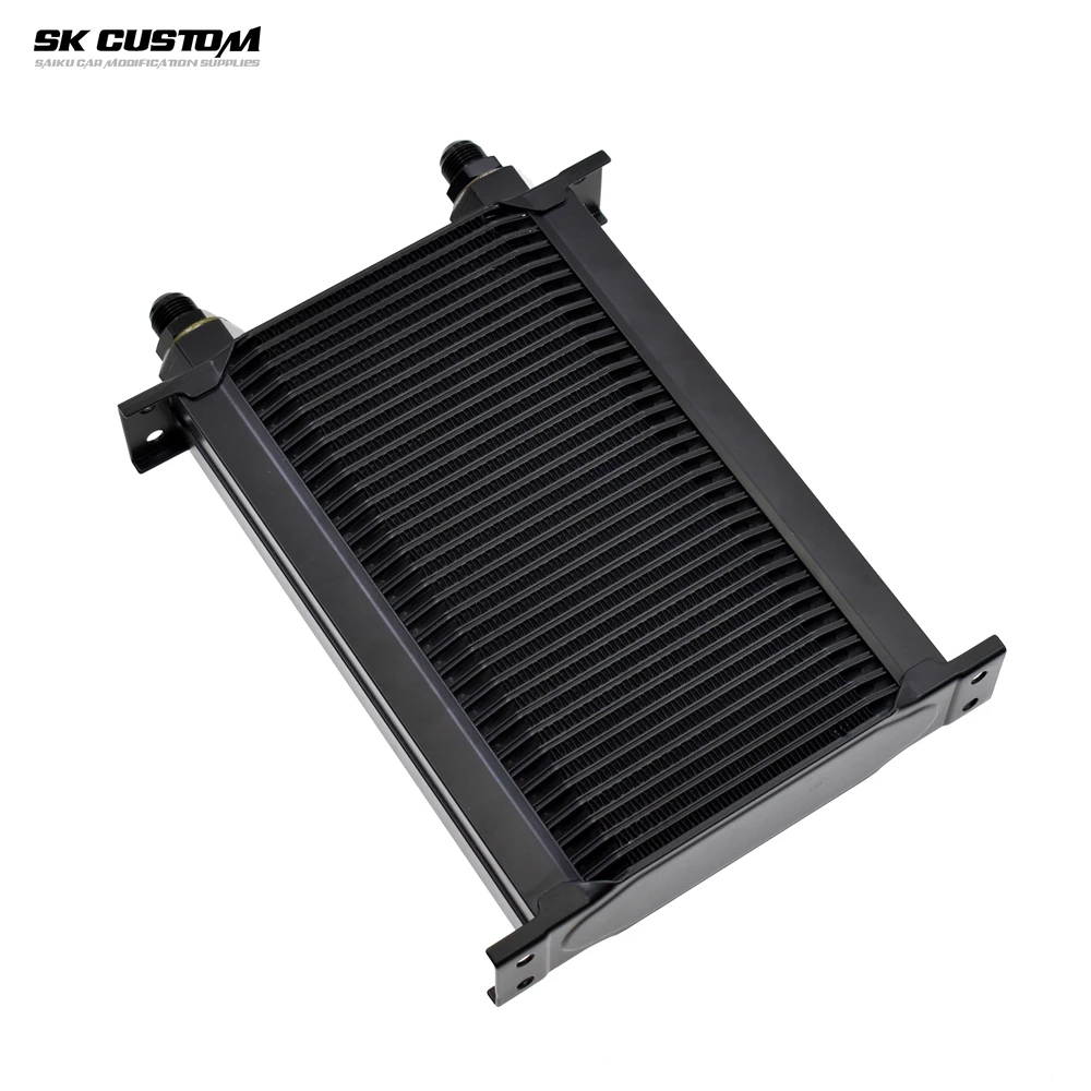 Universeller Aluminium-Ölkühler 10/13/16/19/Reihen AN10 AN8 Getriebemotorkühler M22 × 1,5 Buchsenanschlüsse Dicke 50 mm