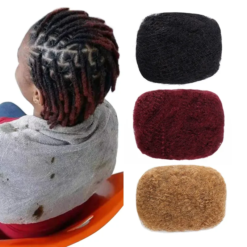 Afro Kinkile Bulk Human Hair for Dreadlock Extensions, Locs Repair, Afro Kinky Braiding, 8amaran, 1 Pack, 30 Gram