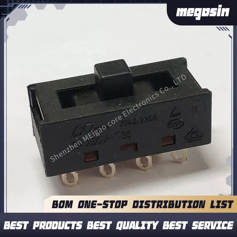 1~5PCS/LOT Square-head three-position 8-pin toggle switch for fan duct XN-2-2308 welding terminals hair dryer switch