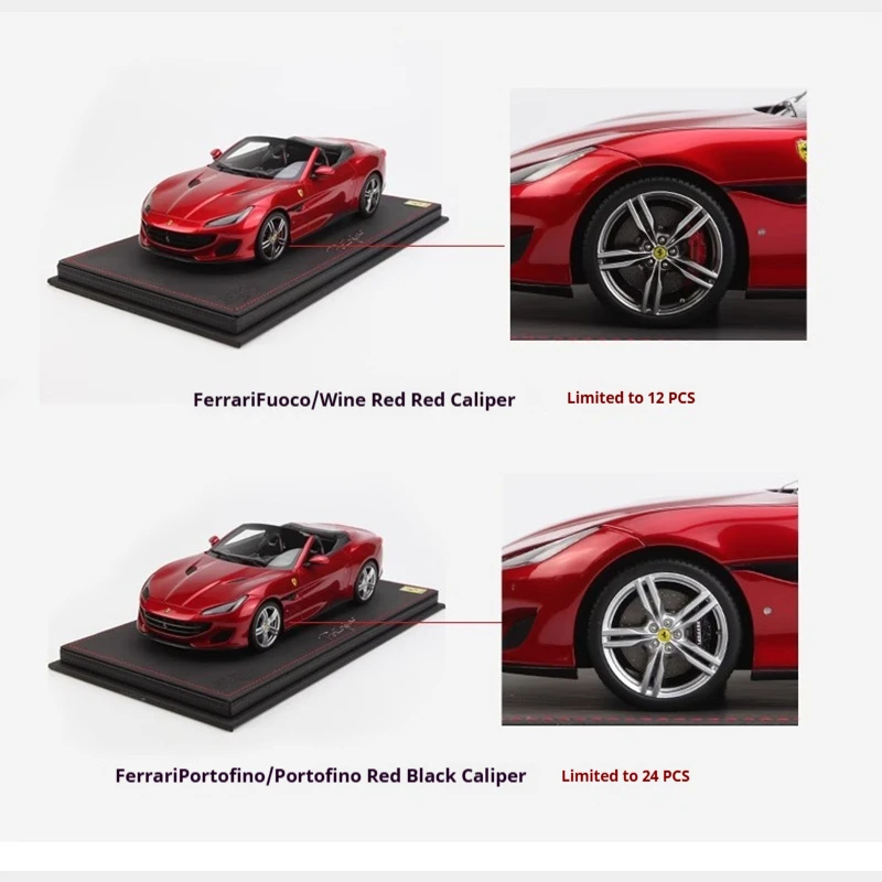 Bbr 1:18 Portofino Spider Version haut de gamme Simulation résine Miniature modèle de voiture de sport personnalisé cadeau de noël pour enfants ornement