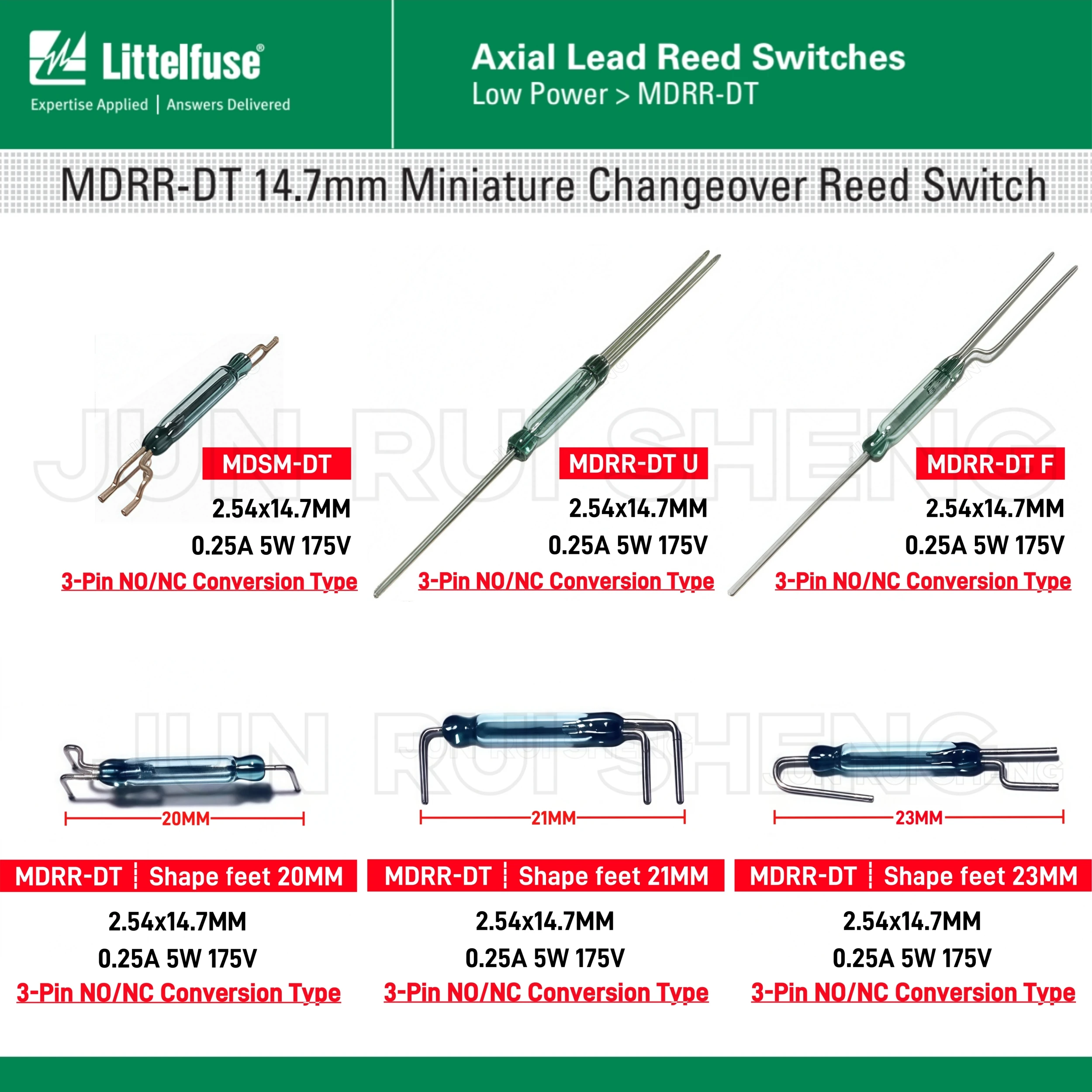 5PCS Original MDRR-DT DT-F/U NO/NC SPDT Changeover Reed Switch MDSM-DT 2*14MM 0.25A 5W 175V Normally Open/Closed Magnetic Sensor