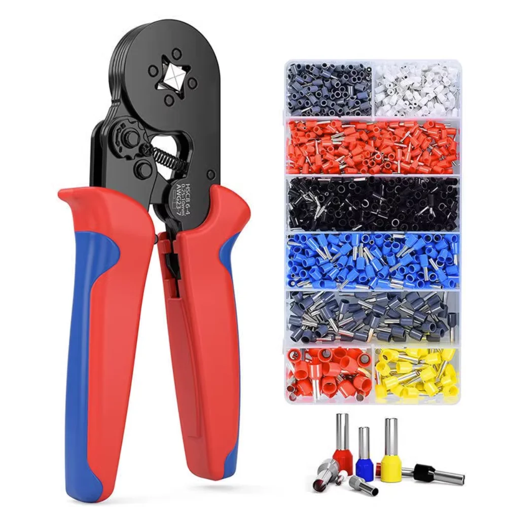 

1200pcs crimping pliers HSC86-42.5-10MM series crimping pliers cold-pressed tube type VE European terminal pliers set.