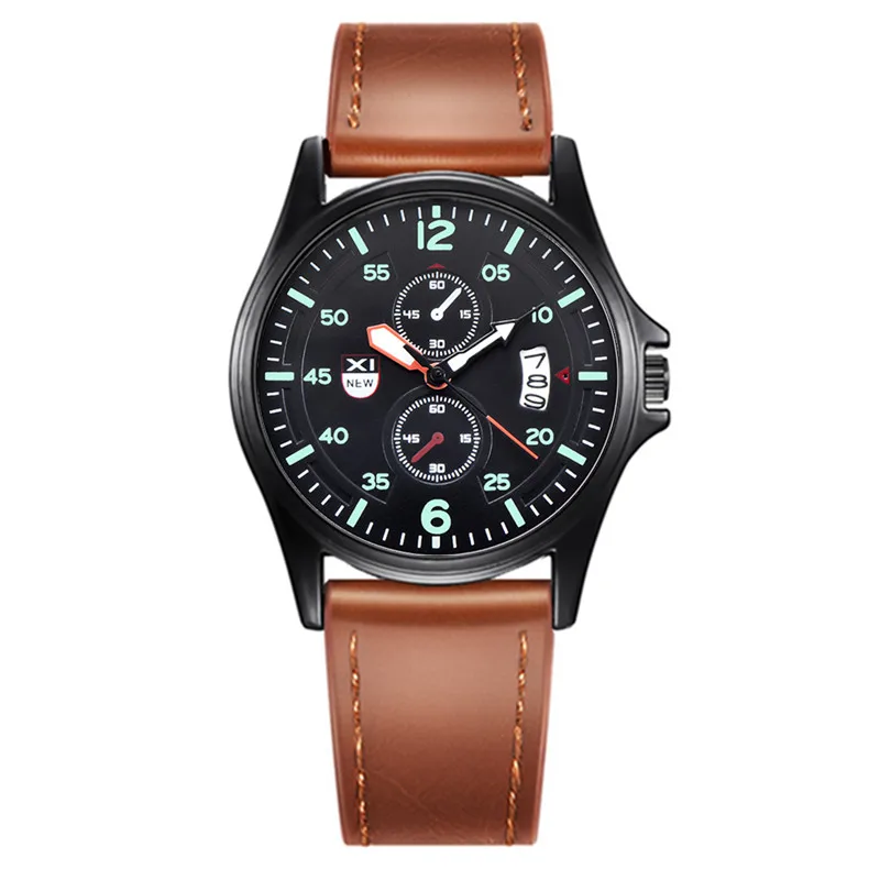 1 teil/los Männer XINEW Marke Uhren Relogio Masculino Mode Lässig Leder Band Datum Quarzuhr Montre Homme Reloj Hombre 2025