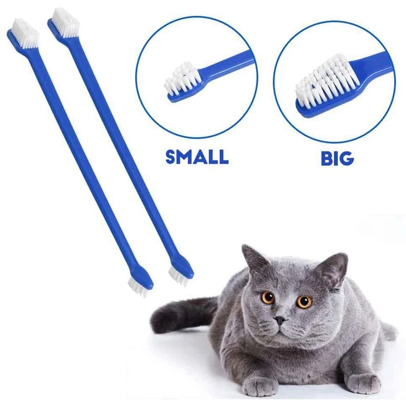 100 Piece Cat Dog Pet Toothbrush Set Double Headed Convenient  Finger Brushes For Safe Dog Cat  Care