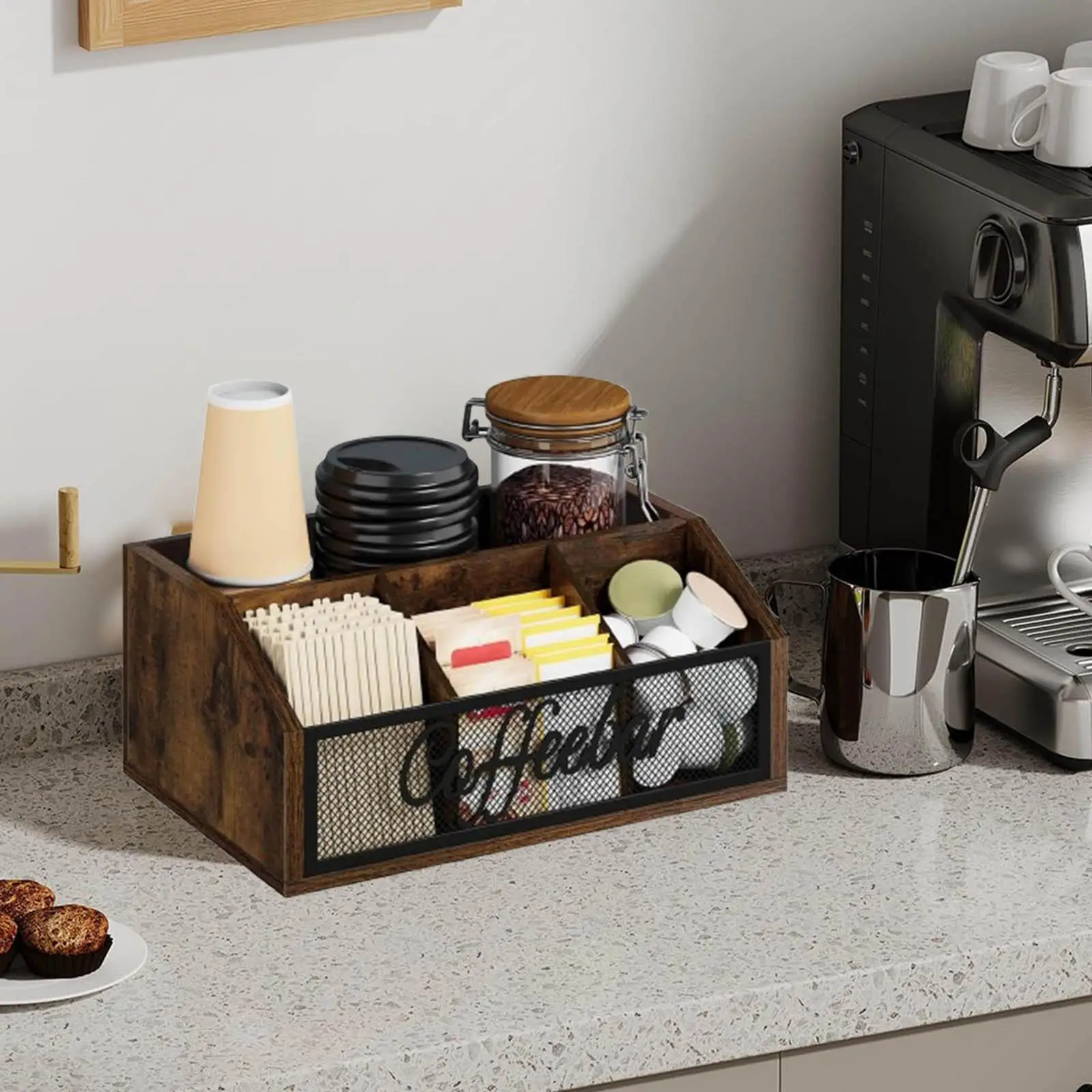 

Coffee Station Organizer Coffee Bar Organizer for Cafe Breakroom Office