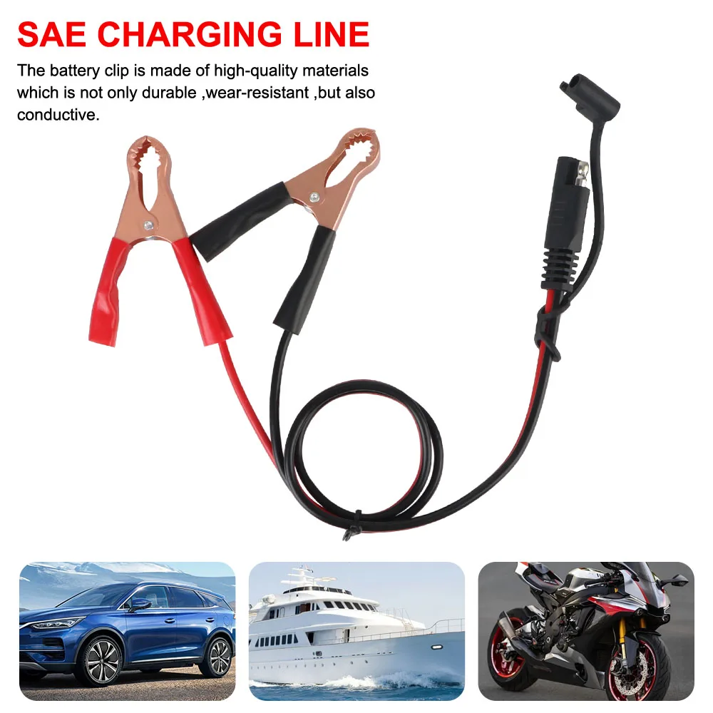 60CM Cable SAE Quick Adapter Battery to Alligator Clips 16AWG Alligator Clips Quick Disconnect to SAE Quick Disconnect Plug