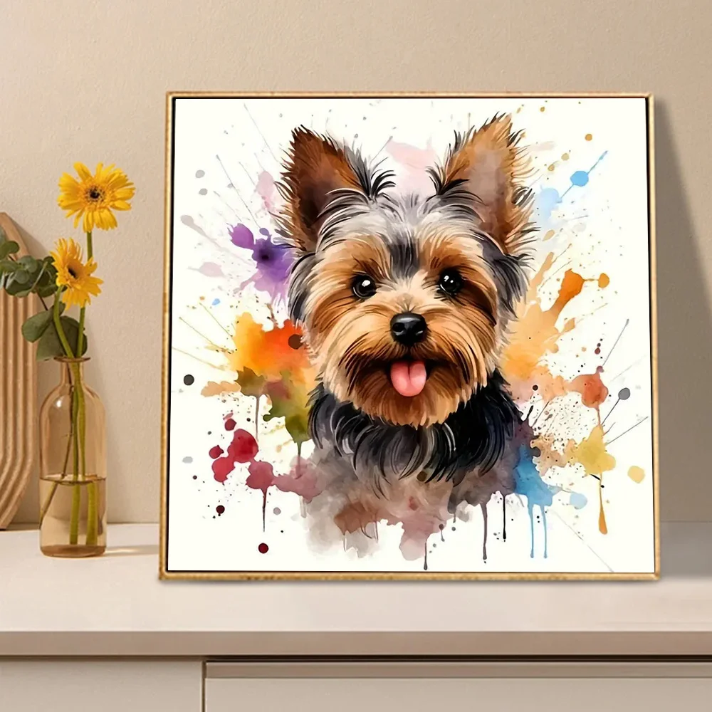 Huacan Diy Diamond Mosaic Animal Full 5d Square Round Drill Painting Dog Art Gift Home Decoration Craft Kit