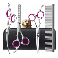 Canine Hair dressing Scissors Professional Barber 5pcs/set Case Stainless Steel Dog Grooming Kit Phoenix Pet Beauty Supplies