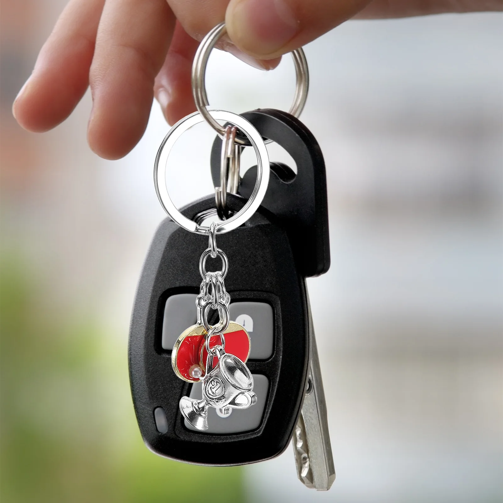 

4pcs Table Tennis Racket Keychain Mini Pingpong Bat Ornament Portable Charm For Backpack Handbag Purse