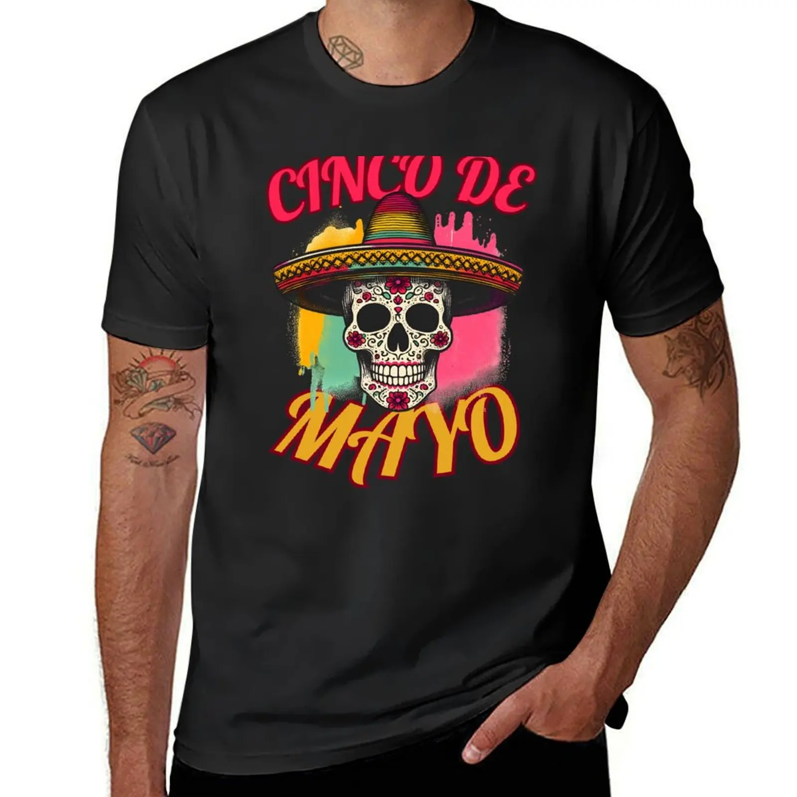 

cinco de mayo skull, funny T-Shirt blanks tops quick drying sweat shirts, men