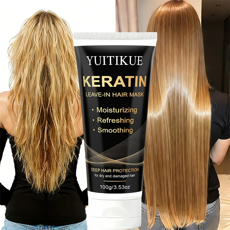 YUITIKUE YUITIKUE Keratin Leave In Mask 100g - Moisturizing Refreshing Smoothing Hair Care for Dry Hair - Aliexpress Deal