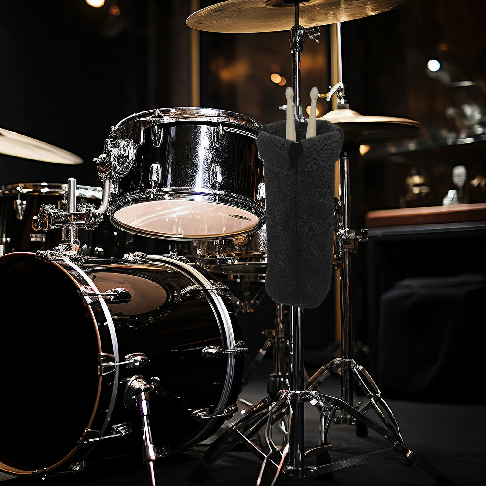 

Drum Stick Holder Bag Portable Drumstick Storage For Drum Set Easy Attachment No Tools Required Sturdy Carry Case