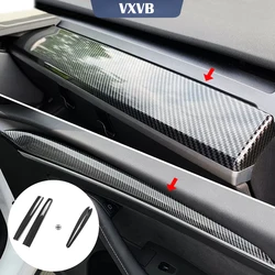 For Tesla Model 3 Y 2023 Dashboard Cover Car Door Trim Center Console Carbon Fiber ABS Stickers Interior Accessories 2017-2022