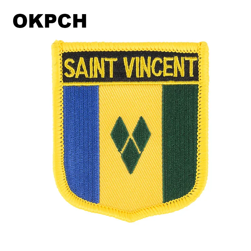 Saint Vincent Sri Lanka Slovakia Slovenia Swaziland Sudan Suriname Somalia Thailand Flag Shield Shape Iron on Embroidery Patches