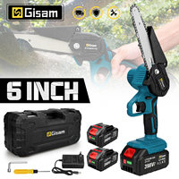 Gisam 6 Inch Cordless Electric Chainsaw Portable Electric Saw Handheld Pruning Saw Woodworking Power Tools For Makita 18V Batter
