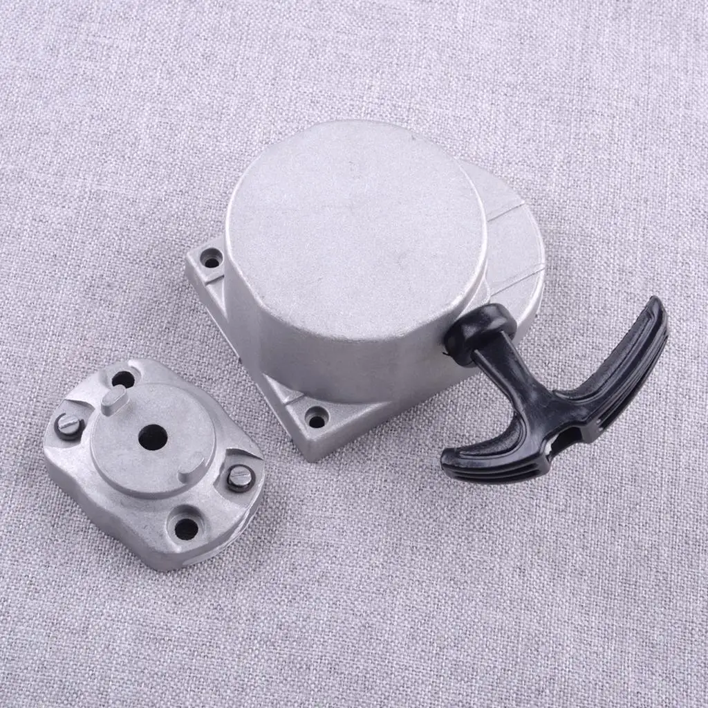 

1 Set Aluminum Alloy Pull Start Starter Recoil Silver Fit for 2 Strokes Engine Motorized Bicycle 49cc 50cc 60cc 66cc 70cc 80cc