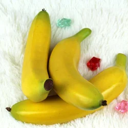 2 Pcs 20cm Artificial Bananas Decorative Plastic Fake Fruit Realistic Display Simulated Banana For Wedding Christmas Tree Decor