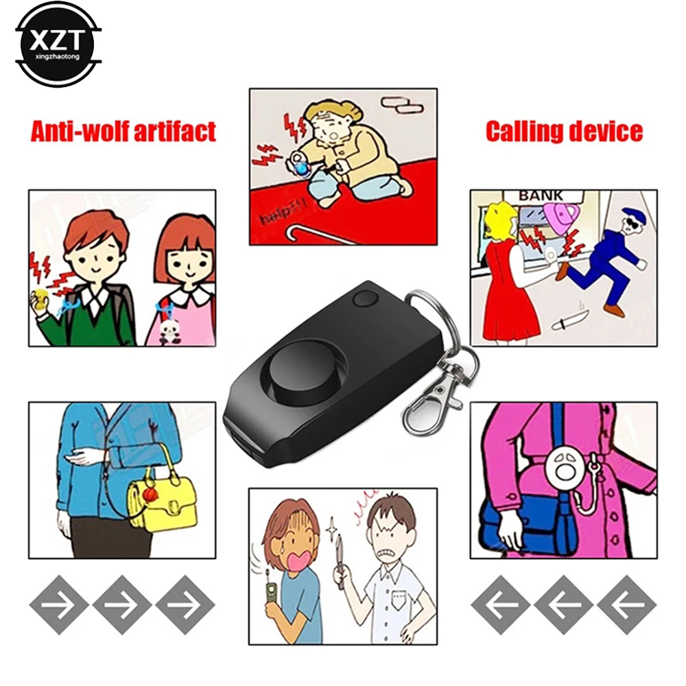 Loud Keychain Emergency Alarm Alarm 130dB Women Security Protect Attack Self-defense Emergency Keychain