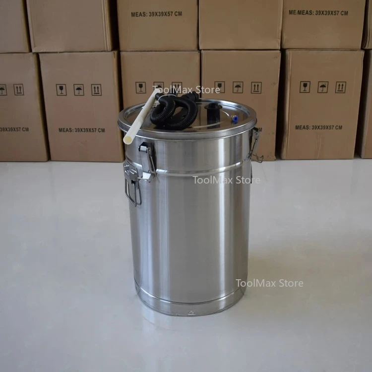 304 Electrostatic Powder Coating Hopper Experiment Mini Small Paint Powder Barrel with Injector and Fluidized Bed