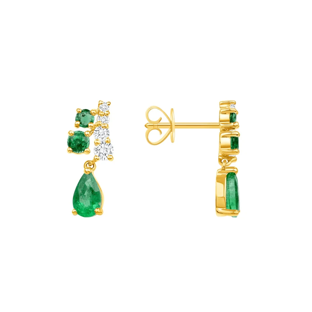 Luxury 925 Sterling Silver Stud Earring Fashion Simple INS Green Waterdrop Cubic Zirconia Pendant Earrings Female Jewelry