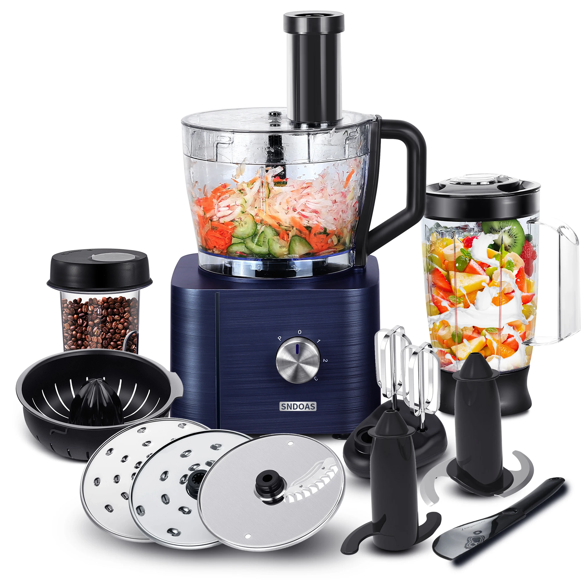 TopStrong 1100W 3,2L+1,5L Keukenmachine met drie snelheden YYFP405