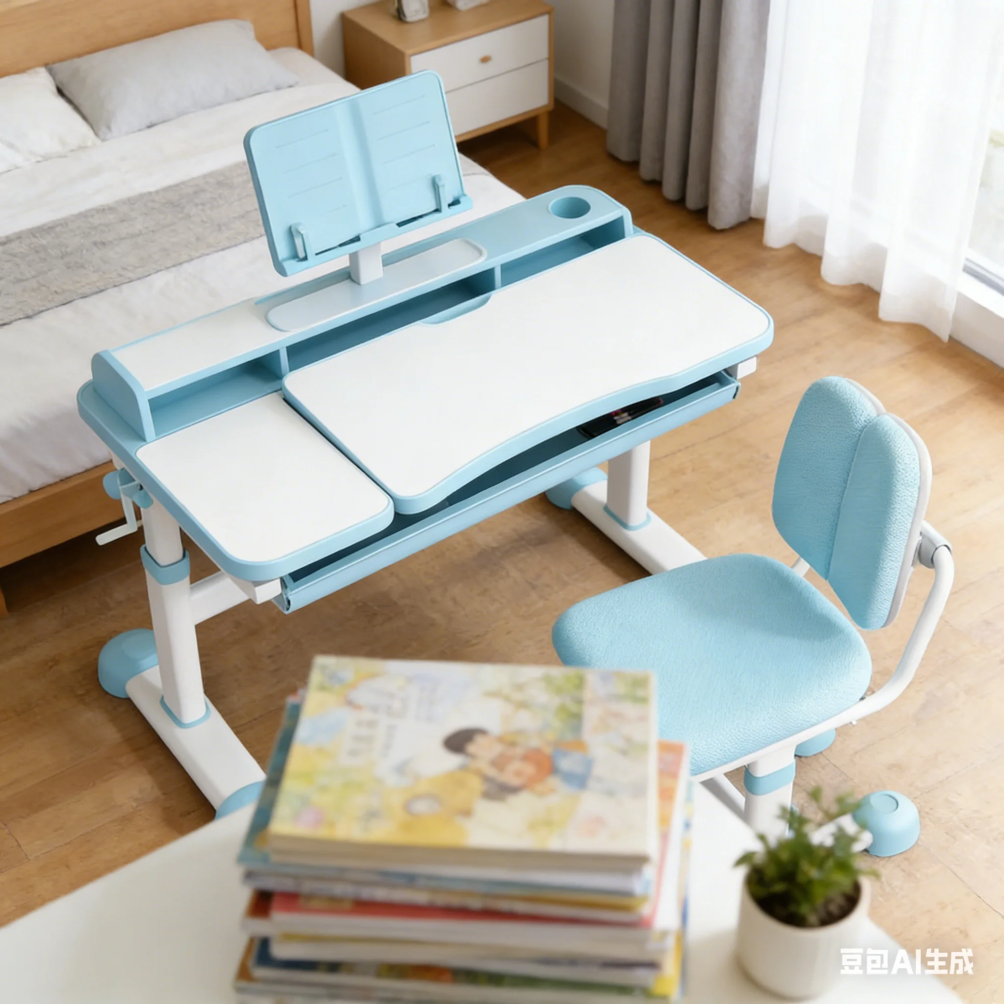 aoliviya-set-moderno-di-scrivania-e-libreria-in-stile-antico-per-bambini-con-sedia-integrata-per-casa-scuola-studio-camera-dei-bambini-l