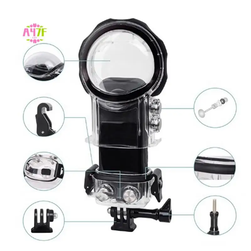 

A47F-Underwater Protective Shell Waterproof Case For Insta360x3 Diving Shell 50M Panoramic Motion Camera Accessories
