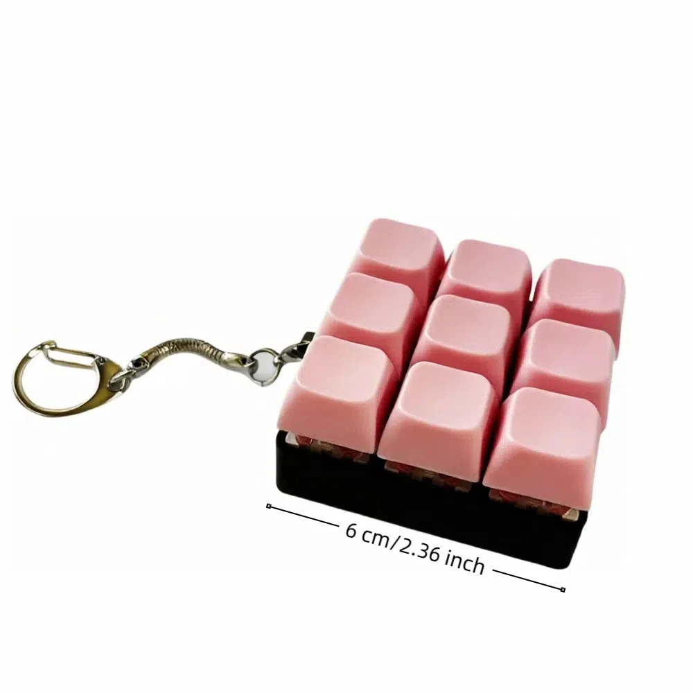 Relaxing DIY Keyboard Fidget Keychain Keys Button Keycap Finger Keyboard Cap 4/9Keys Relief Stress Pinch Toy Adult