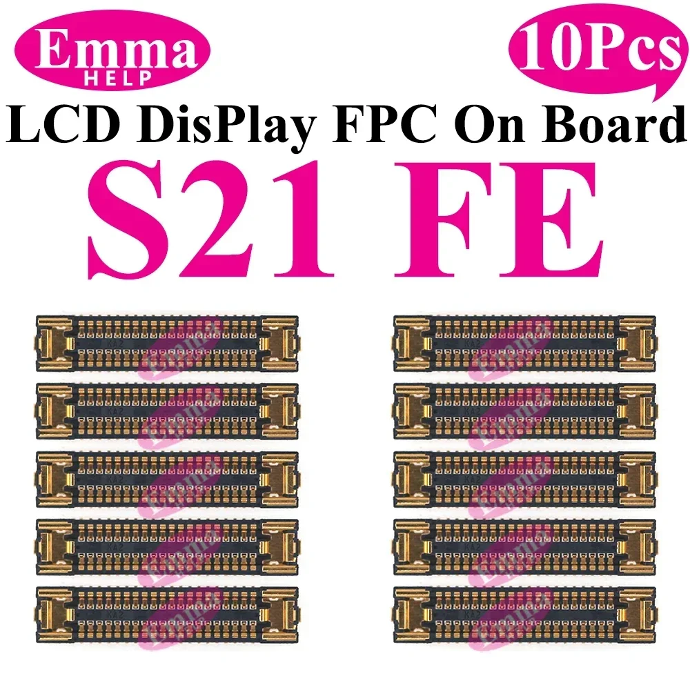 LCD 디스플레이 화면 FPC 커넥터, 삼성 S21 플러스 S22 울트라 S23 S24 S20 FE USB 충전기, 메인보드 플러그 플렉스 케이블, 10 개