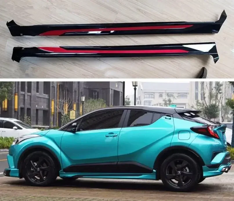 ABS Paint Body Skirts For Toyota CHR CH-R 2017 2018 2019 2020 2021 Side Extension Body Skirts Kit lip Cover 