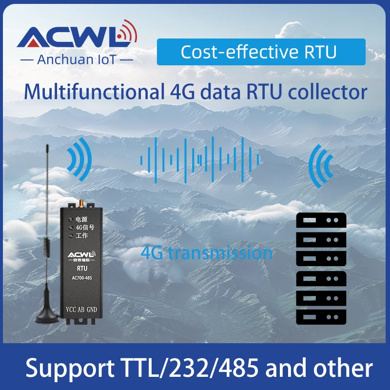 AC700RTU Remote Terminal Unit UART-TTL/RS232/RS485 Efficient Data Acquisition  Intelligent Processing Stable Remote Transmission