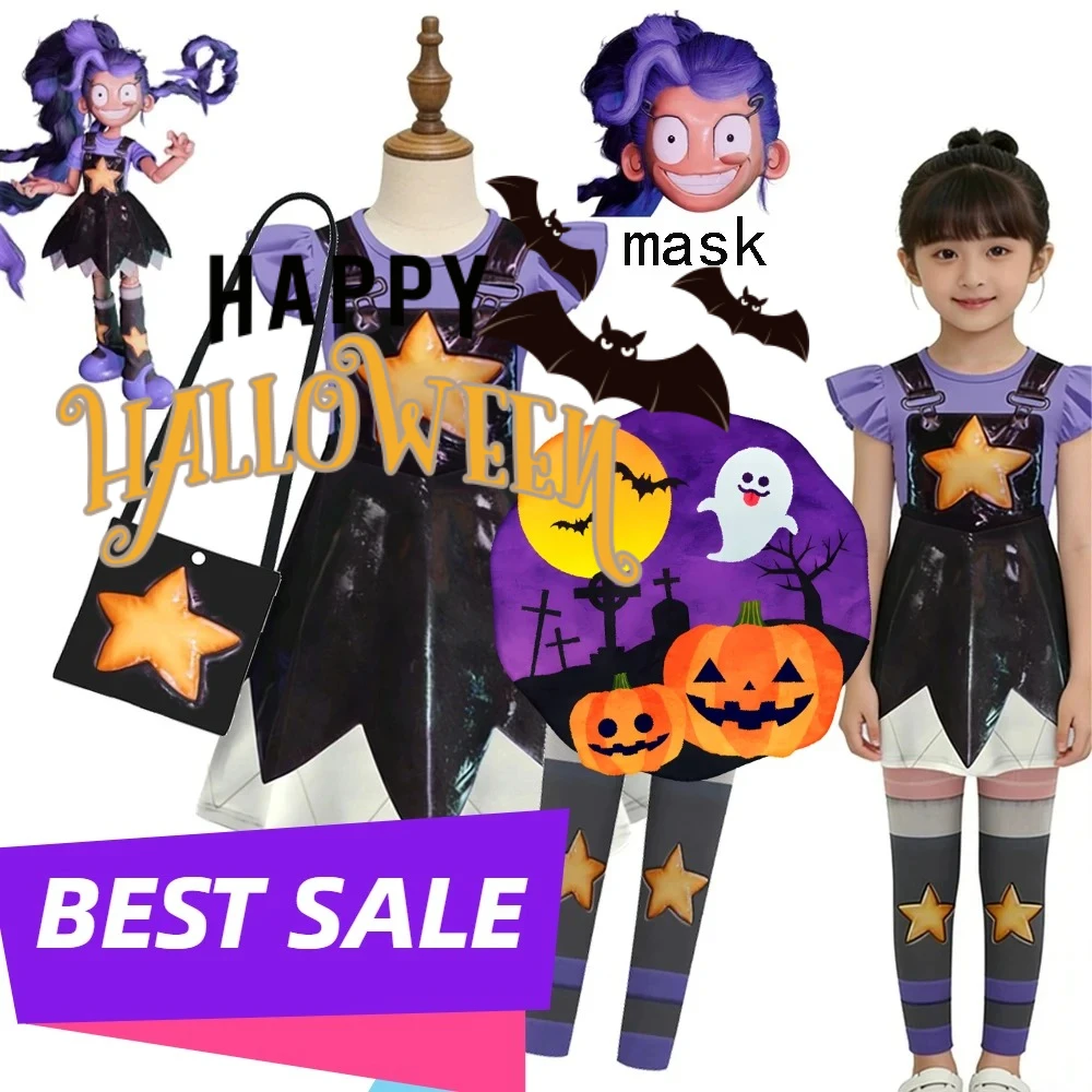 2026 Girls Lily Cosplay Costume Bobi 5 Play Game Time Set from Poppy Playtime Kids Dress Leggings Bag for Halloween