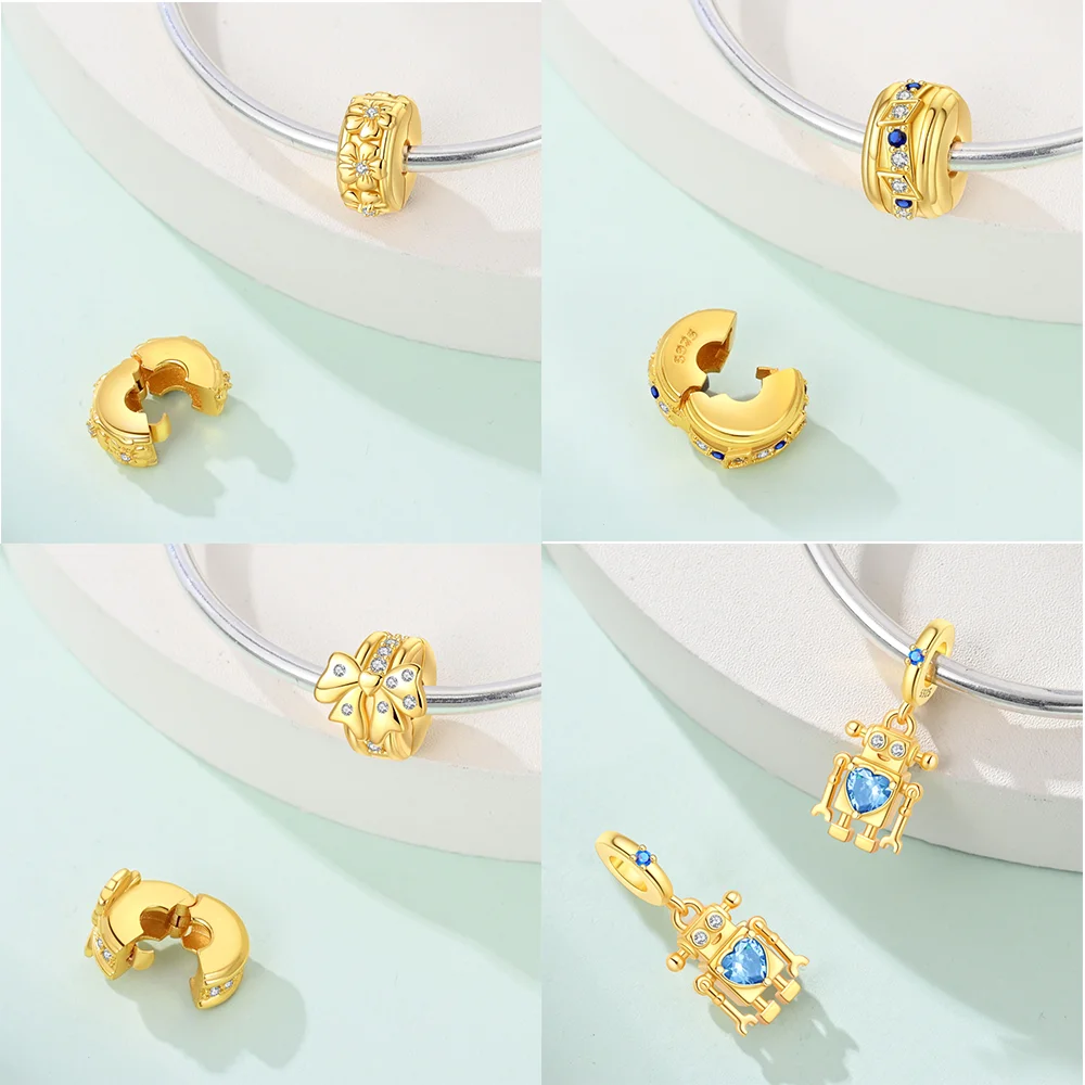 جديد 925 الفضة سبليتابل الشمس القمر استرخى سحر ستار القلب حبة صالح الأصلي سوار للنساء غرامة صنع المجوهرات هدية