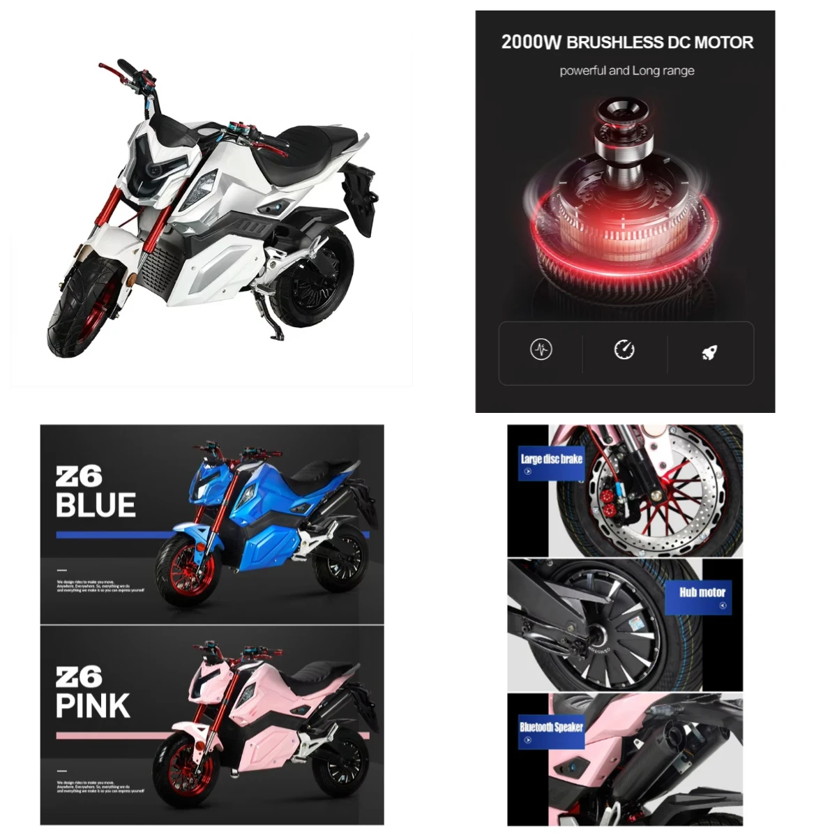 

Krono Wild 72V Electric Motorcycle 2000W Motor Speed Of 80km/h Maximum Range Of 140km