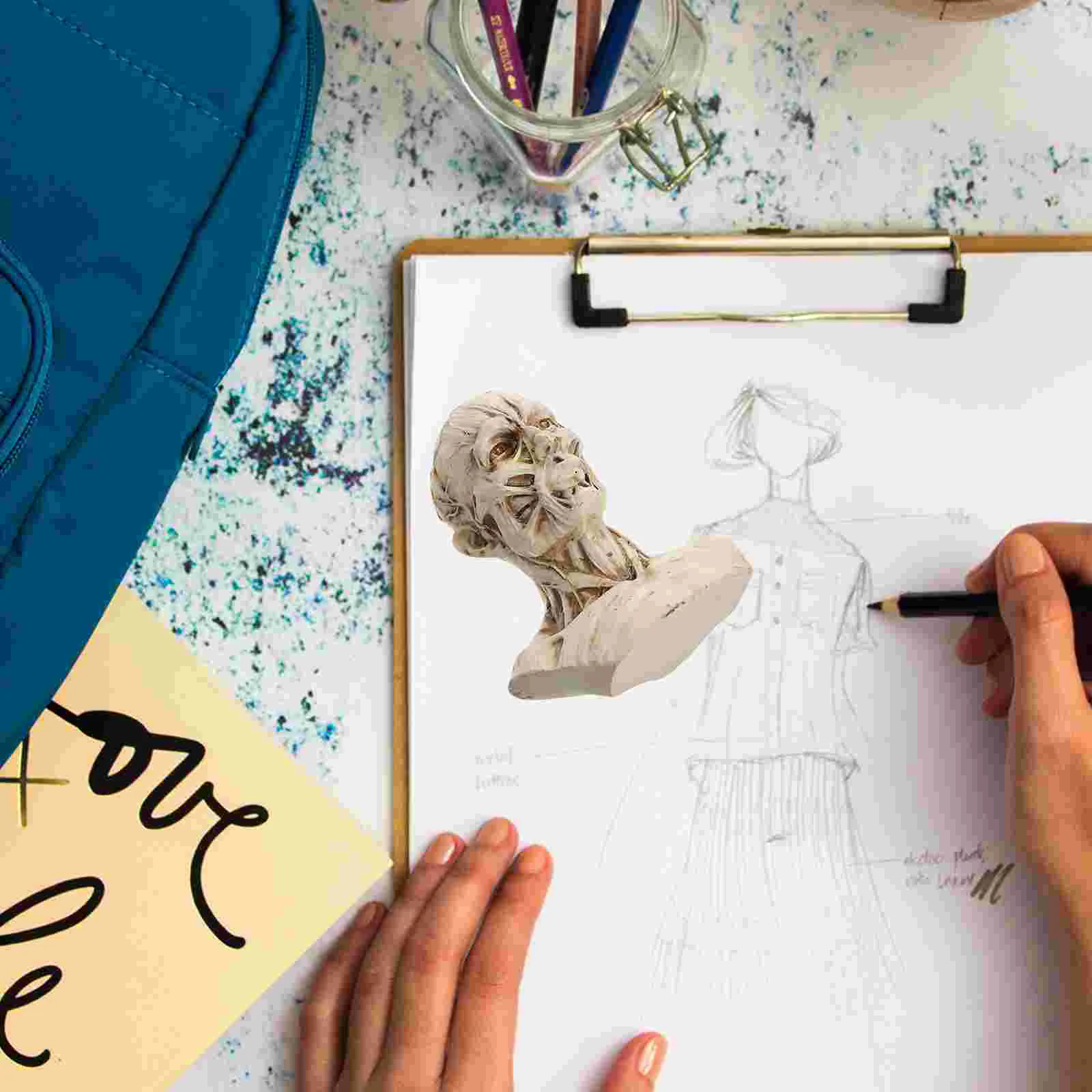 

Sketch Statue Face Models Head for Artists Prop Painting Drawing Table Decor Skull