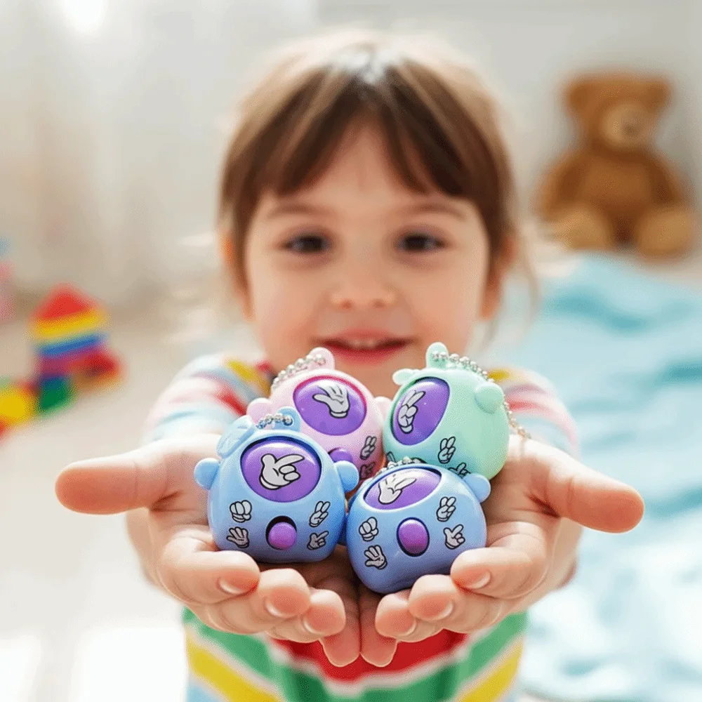 10 Pcs Fair Showdown Machine Mini Guessing Game With Key Chain Children Gits Key Chain Pendant Sensory Fidget Fun Guessing Egg