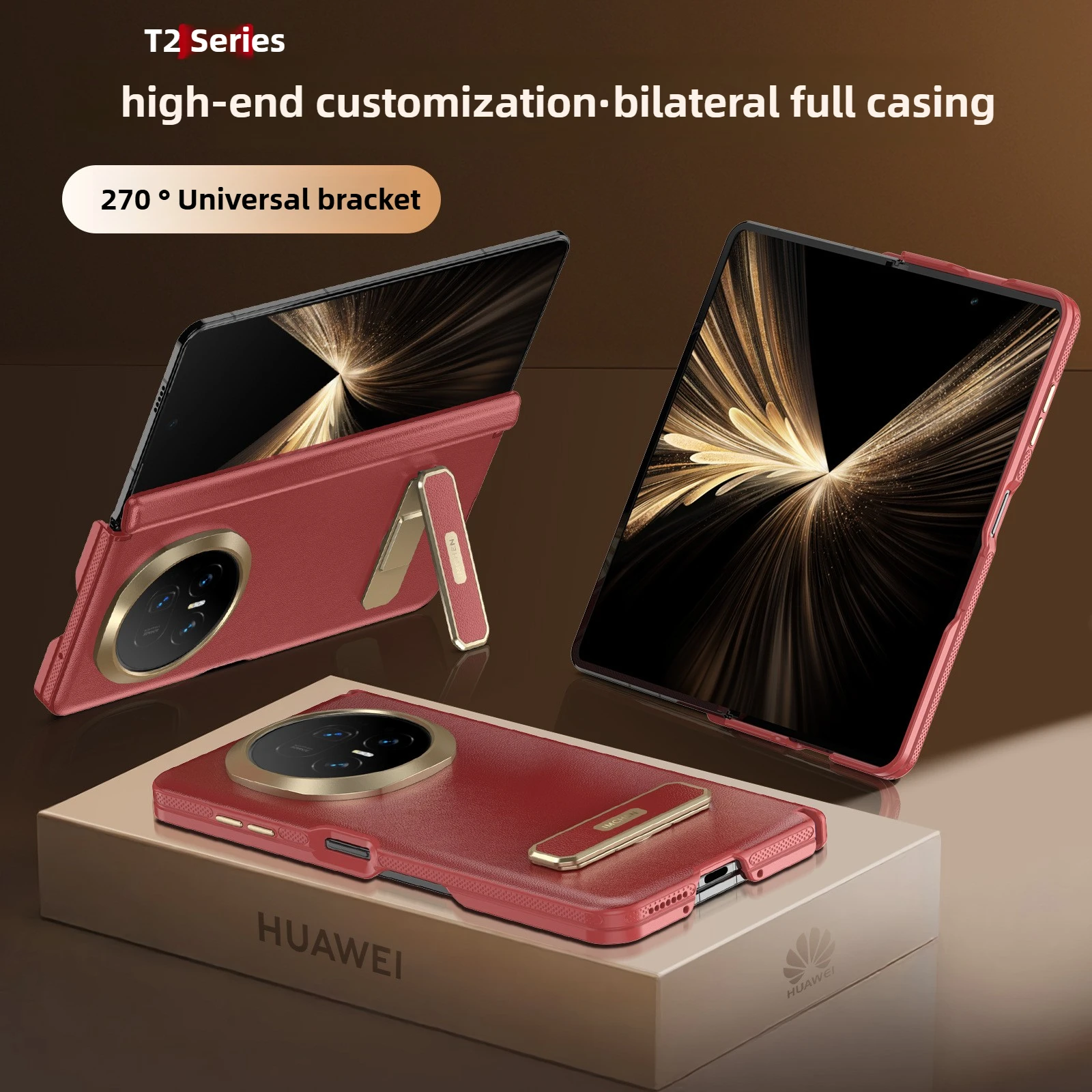 [กล่อง - แบบคู่ - การป้องกันขอบ] สำหรับเคส Honor Magic V5 IMCHEN ใหม่พร้อมเคสโทรศัพท์หนังธรรมดาแกนกลางแม่เหล็ก