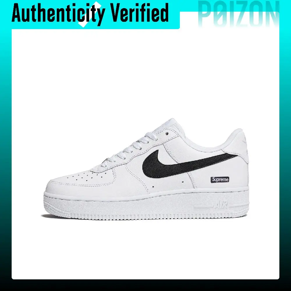 Nike x Supreme Air Force 1 Abrasion Resistant Low top Skateboard Shoes Unisex White CU9225-102