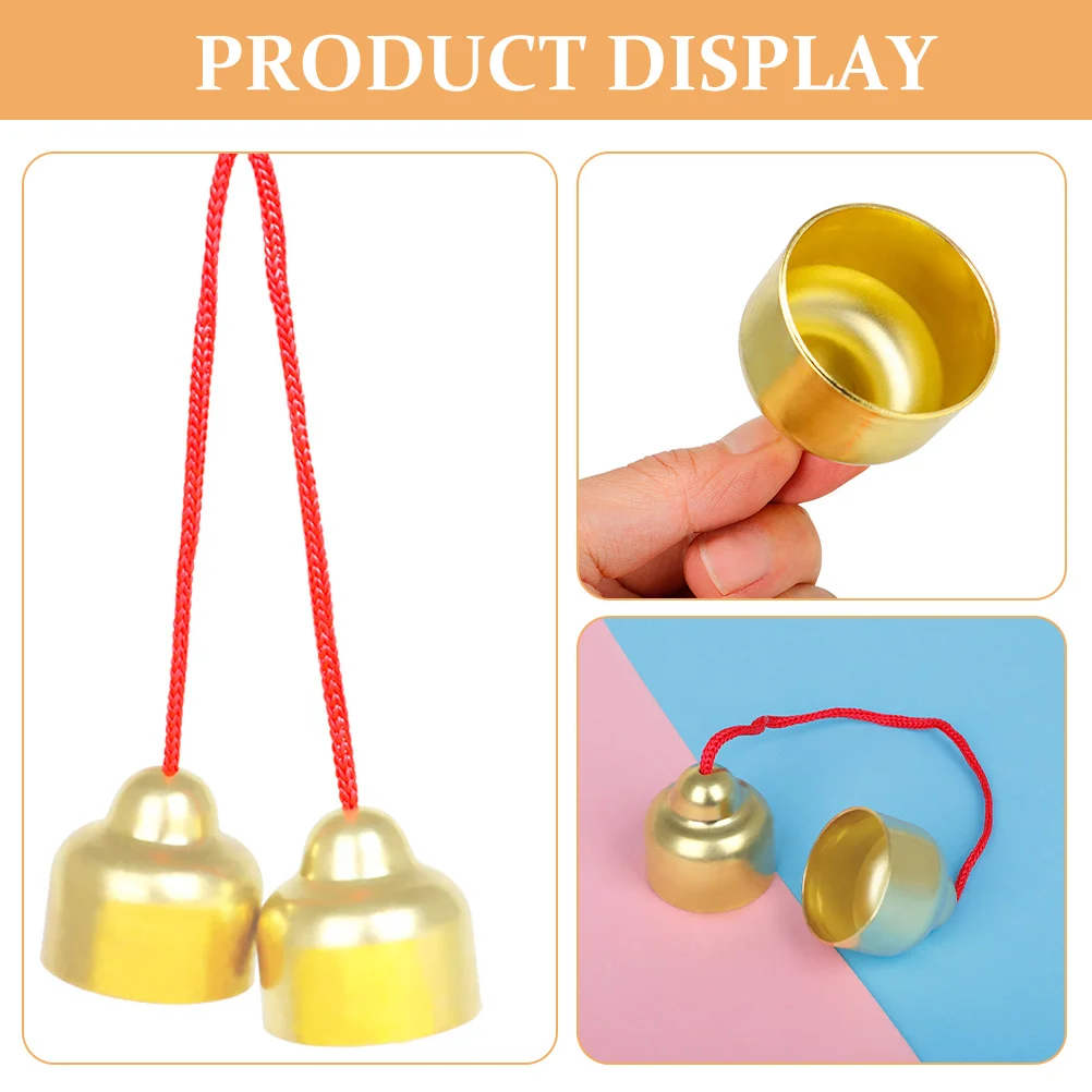 

Copper Handheld Cymbal Bell Percussion Instrument for Kids Music Education Portable Performance Prop Hand Bell