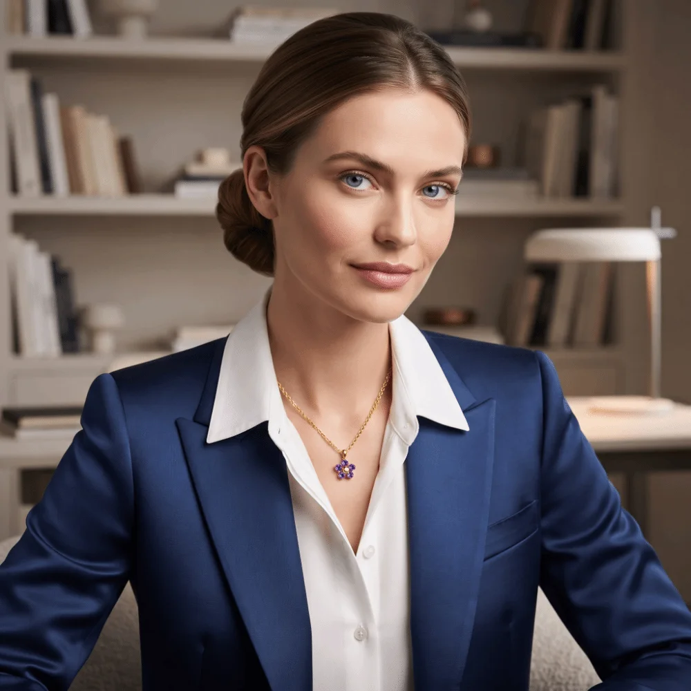 Hypoallergenic Blossom Pendant Necklace 18K Gold Plated Tarnish Resistant CZ Pendant Necklace Multicolour Cubic Zirconia
