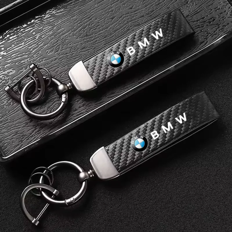Carbon Fiber Leather Keychain Car Keychain Horseshoe Buckle Jewelry For BMW M E30 E39 E46 E90 E93 E60 F10 M5 M6 M7 X4 X5 X1 view 3