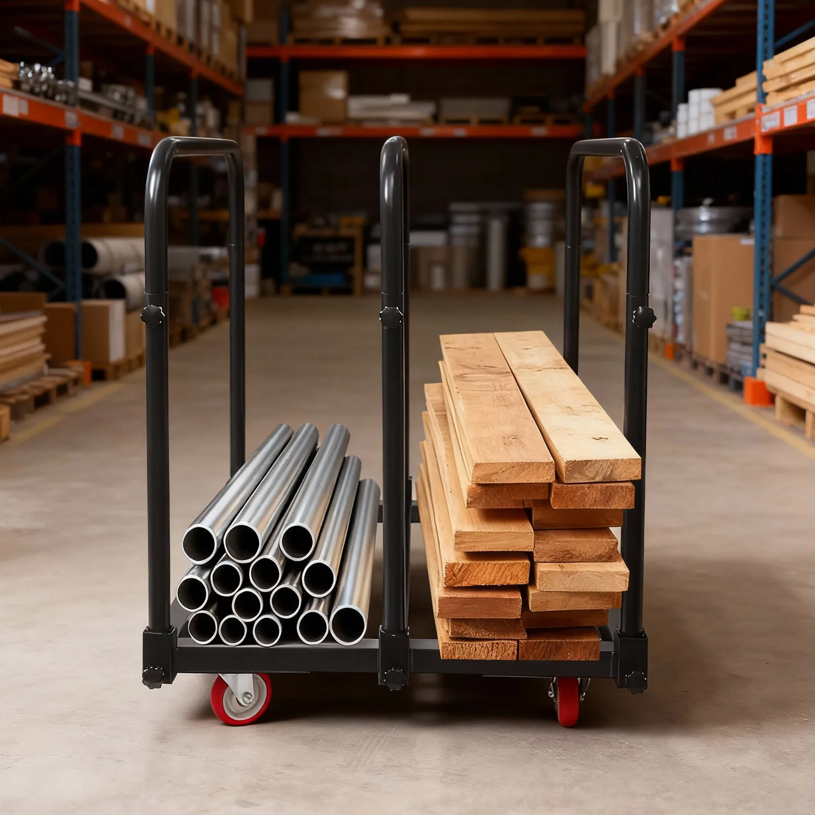 4 inch zwarte zware paneelwagen 1400 lbs stabiele montagepaneel vrachtwagenpaneelwagen met 4 universele wielen