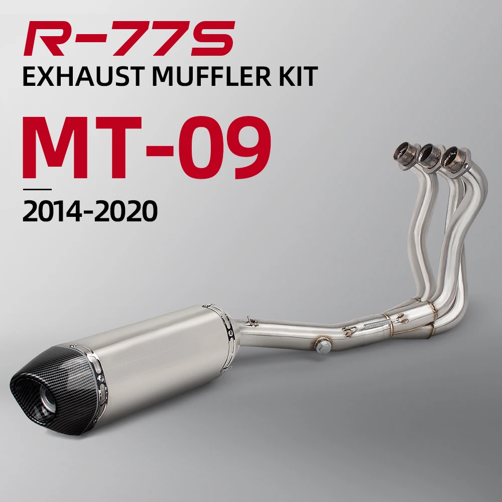 

MT09 exhaust header tube R77 muffer For MT09 FZ09 XSR900 V1 V2 2014-2020 motorcycle exhaust system