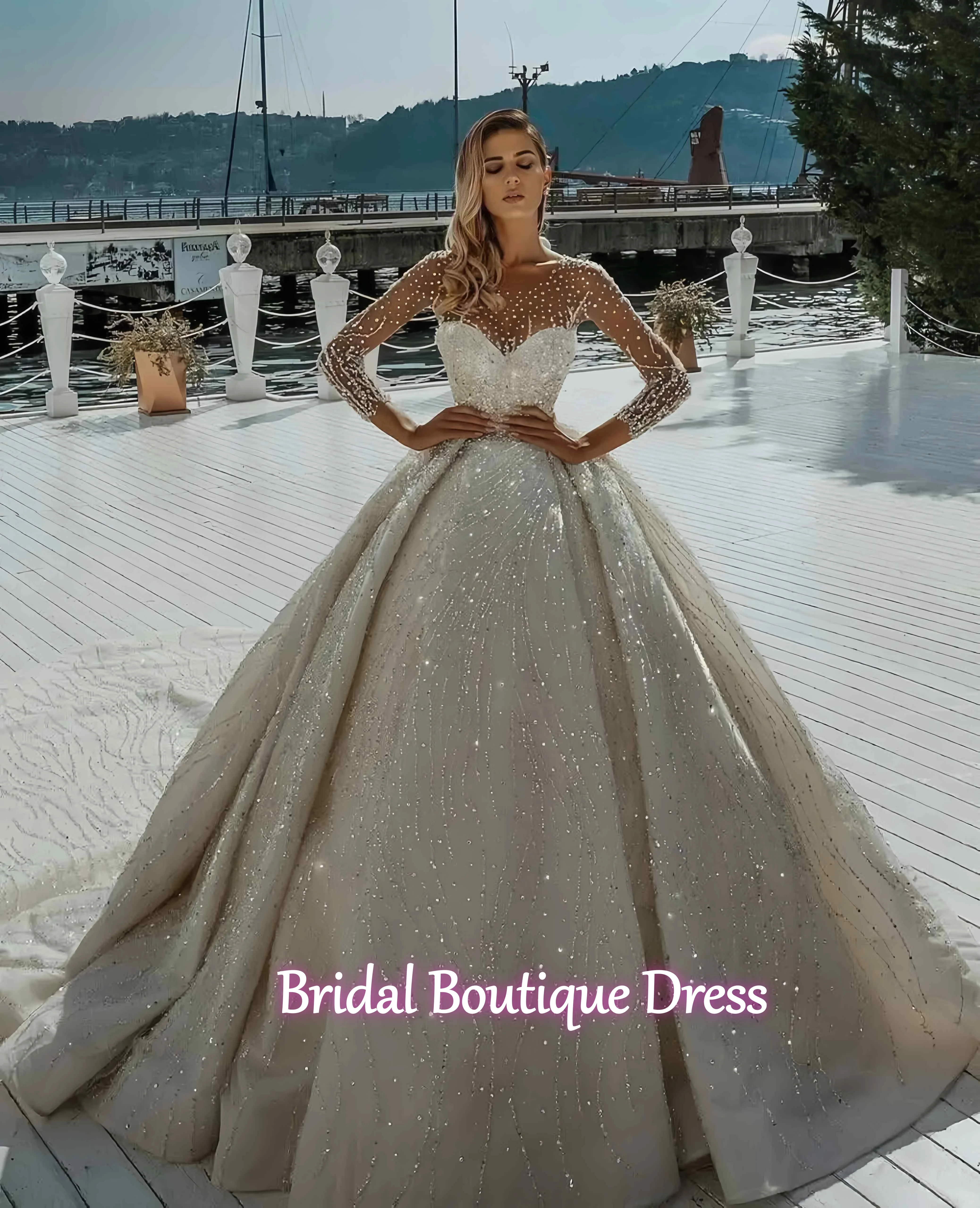 Maßgeschneiderte wunderschöne Brautkleider Ballkleid Schatz funkelnde Pailletten Prinzessin Braut Hochzeitskleid Vestidos De Novia