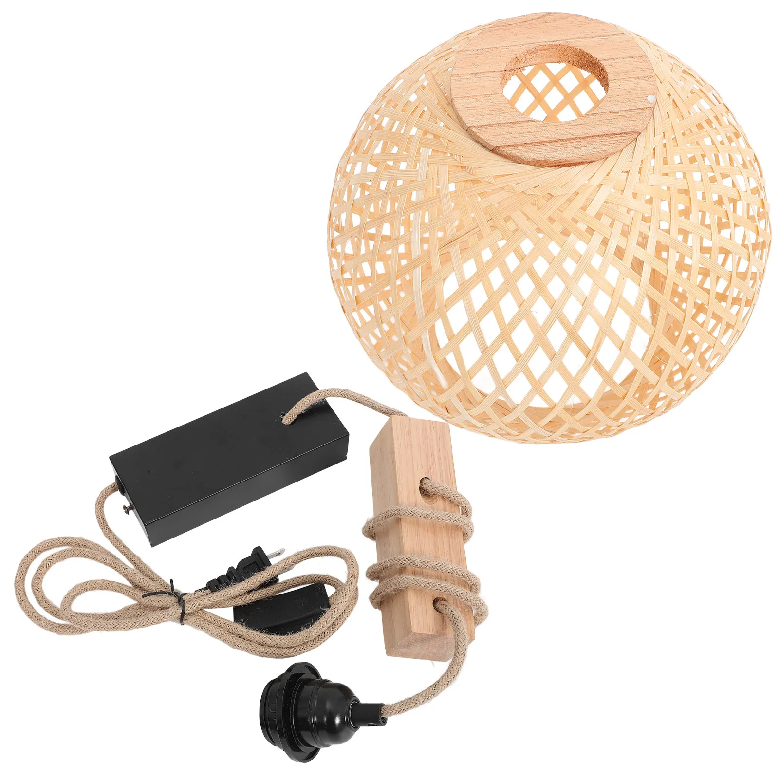 

Настенный светильник из ротанга ручной работы с цепочкой-выключателем и покрытием для декоративного освещения гостиной, спальни, балкона, лестницы