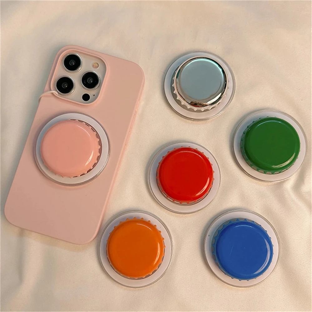 

Macaron Bottle Cap Silicone Magnetic Stand Holder Acrylic Phone Grip Tok Detachable Bracket for Magsafe Phone Case Support
